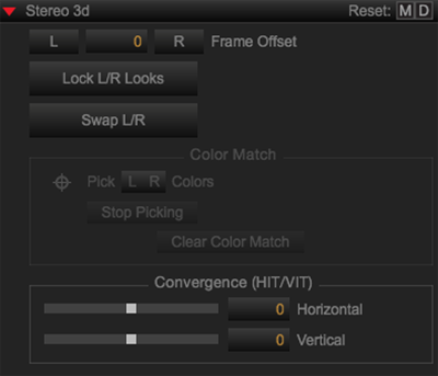 Stereo 3D Drop-Down Menu